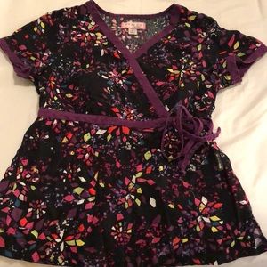 Fun pattern scrub top